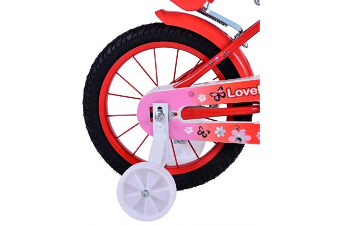 Volare Lovely børnecykel - Piger - 14 tommer - Rød Hvid