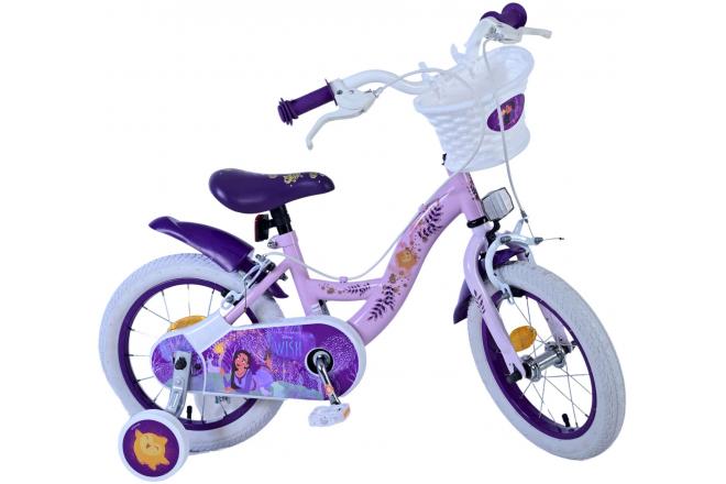 Disney Wish Børnecykel - Piger - 14 tommer - Lilla - To håndbremser