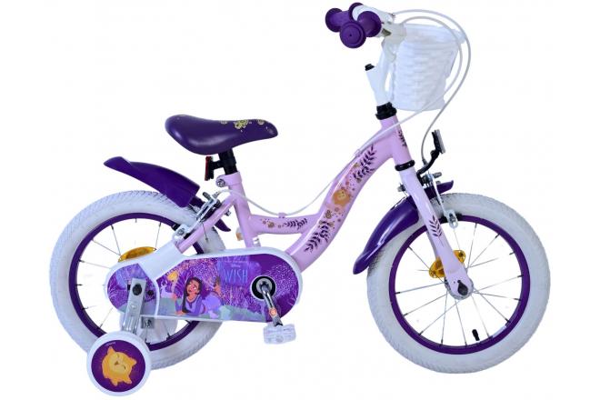 Disney Wish Børnecykel - Piger - 14 tommer - Lilla - To håndbremser