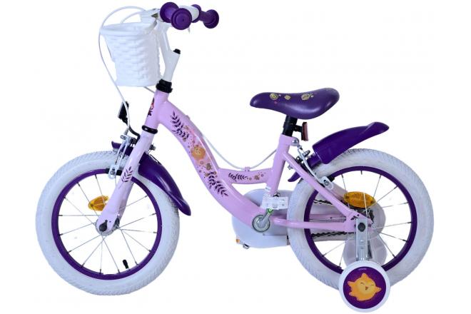 Disney Wish Børnecykel - Piger - 14 tommer - Lilla - To håndbremser