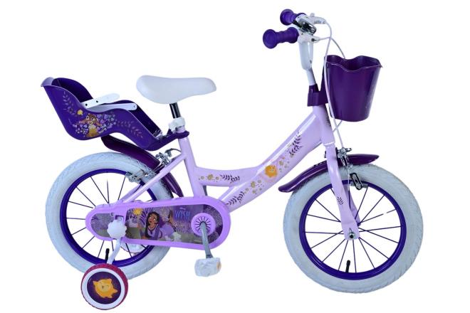 Disney Wish Børnecykel - Piger - 14 tommer - Lilla - To håndbremser