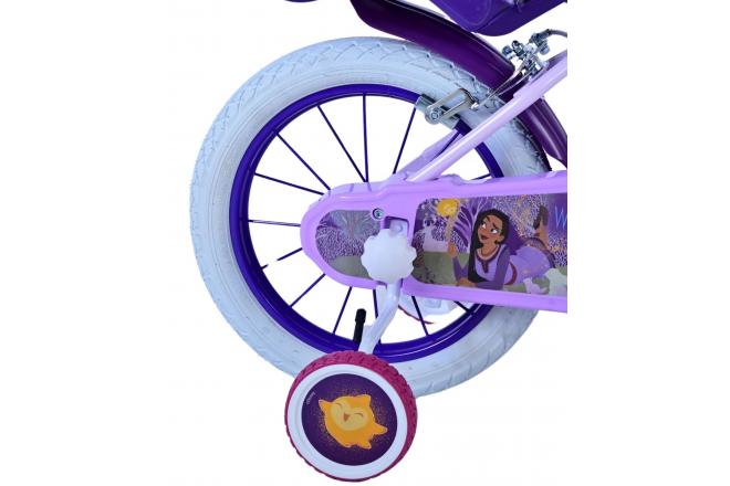 Disney Wish Børnecykel - Piger - 14 tommer - Lilla - To håndbremser