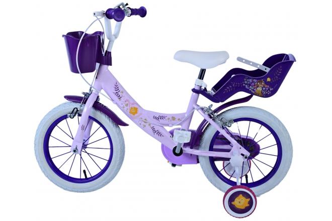 Disney Wish Børnecykel - Piger - 14 tommer - Lilla - To håndbremser
