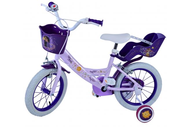 Disney Wish Børnecykel - Piger - 14 tommer - Lilla - To håndbremser