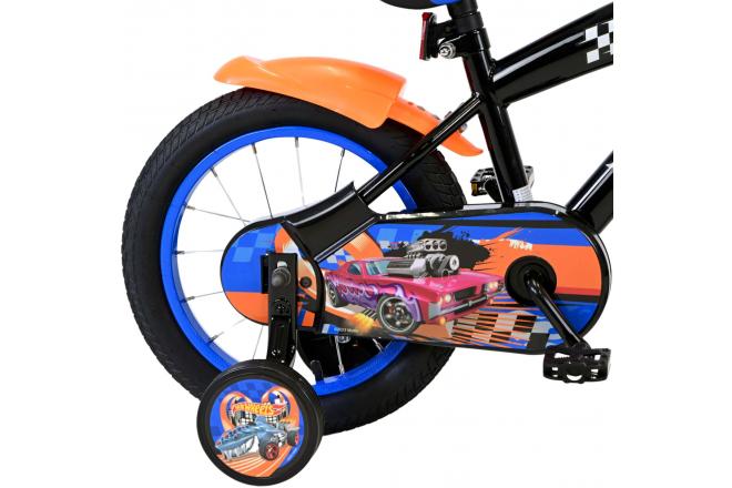 Hot Wheels Børnecykel - Drenge - 14 tommer - Sort Orange Blå