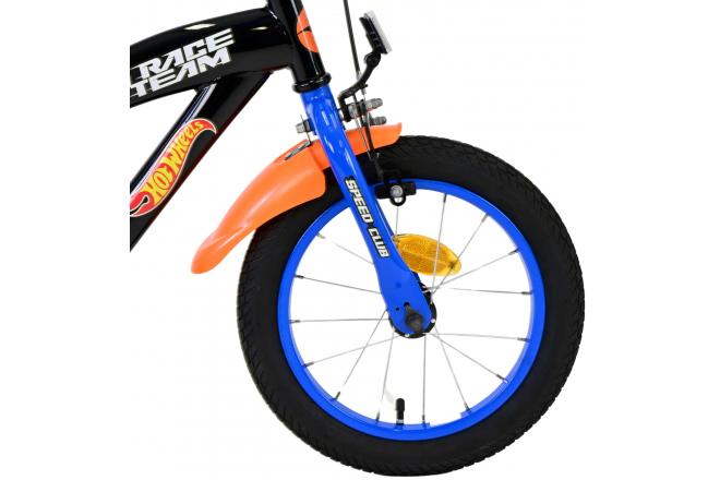 Hot Wheels Børnecykel - Drenge - 14 tommer - Sort Orange Blå