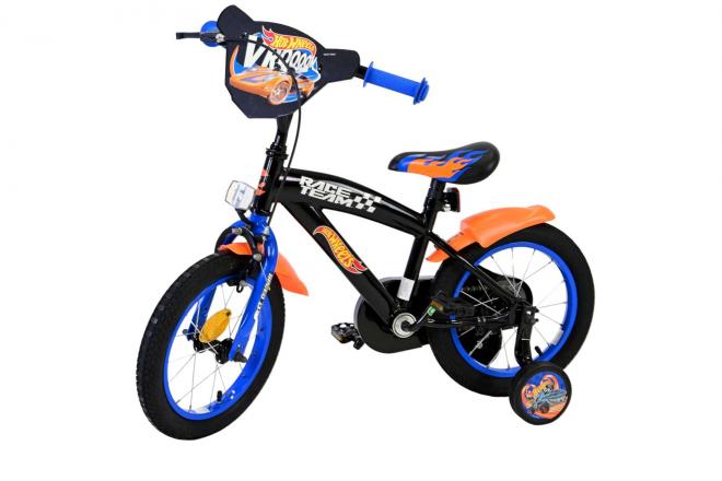 Hot Wheels Børnecykel - Drenge - 14 tommer - Sort Orange Blå