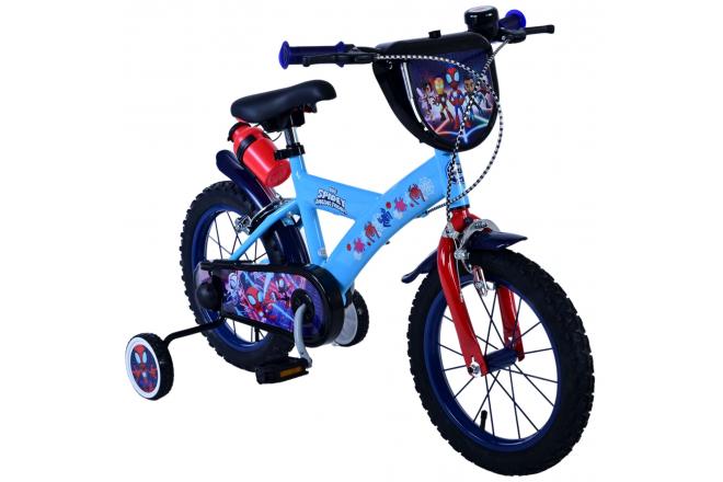 Spidey børnecykel - Drenge - 14 tommer - Blå - To håndbremser