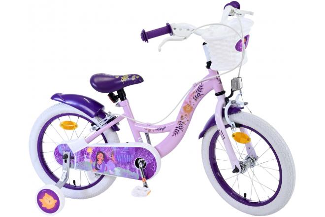 Disney Wish Børnecykel - Piger - 16 tommer - Lilla - To håndbremser