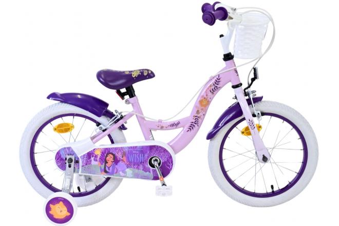 Disney Wish Børnecykel - Piger - 16 tommer - Lilla - To håndbremser