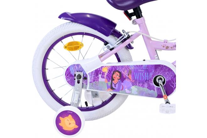 Disney Wish Børnecykel - Piger - 16 tommer - Lilla - To håndbremser