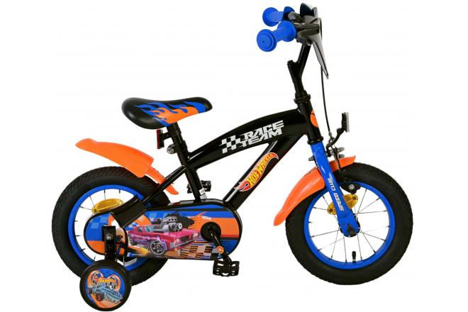 Hot Wheels børnecykel - drenge - 12 tommer - sort orange blå