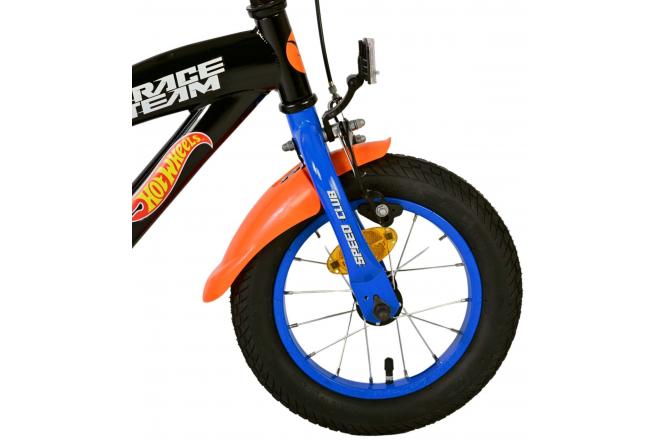 Hot Wheels børnecykel - drenge - 12 tommer - sort orange blå