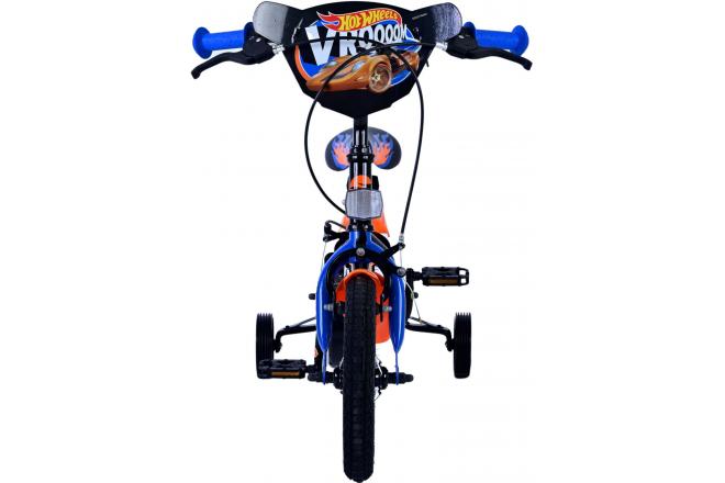 Hot Wheels Børnecykel - Drenge - 12 tommer - Sort Orange Blå - To håndbremser