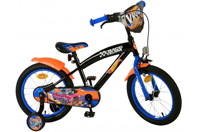 Hot Wheels Børnecykel - Drenge - 16 tommer - Sort Orange Blå