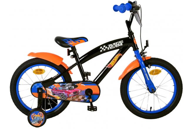 Hot Wheels Børnecykel - Drenge - 16 tommer - Sort Orange Blå
