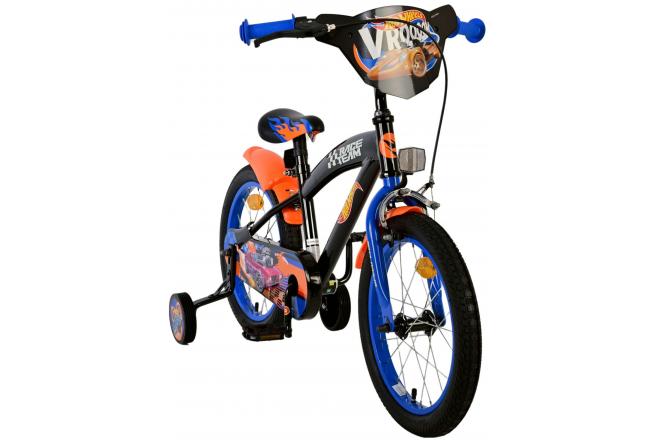 Hot Wheels Børnecykel - Drenge - 16 tommer - Sort Orange Blå