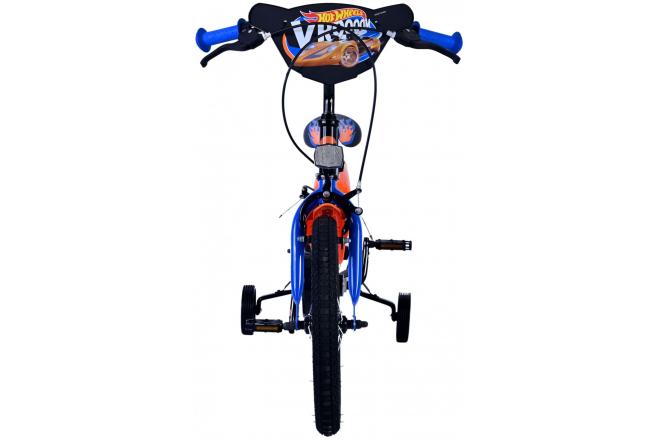 Hot Wheels Børnecykel - Drenge - 16 tommer - Sort Orange Blå - To håndbremser