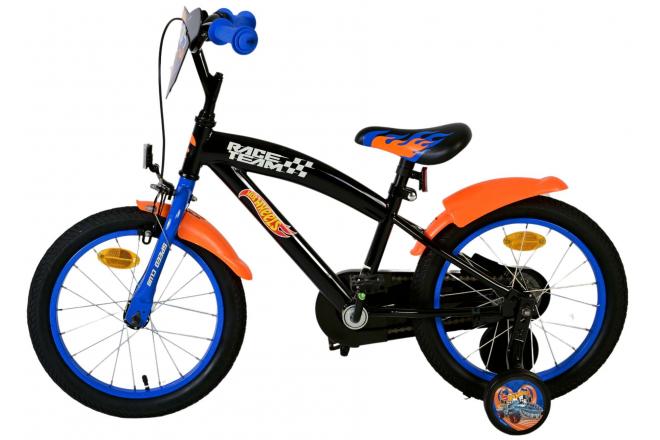 Hot Wheels Børnecykel - Drenge - 16 tommer - Sort Orange Blå