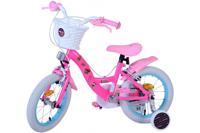 LOL Surprise Børnecykel - Piger - 14 tommer - Lyserød - To håndbremser