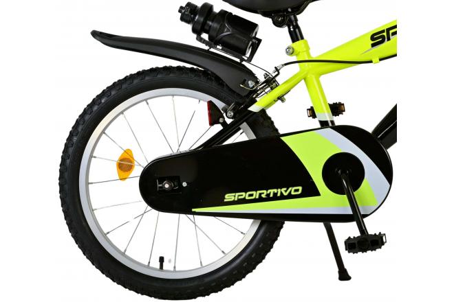 Volare Sportivo Børnecykel - Drenge - 18 tommer - Neon Yellow Black - Tohåndsbremser