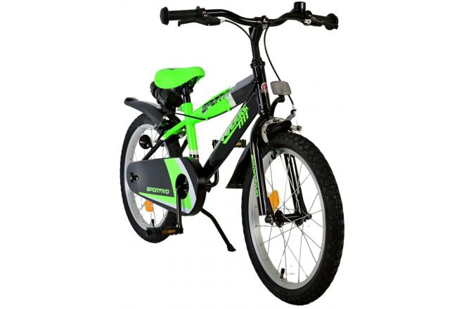Volare Sportivo Børnecykel - Drenge - 18 tommer - Neon Green Black - Tohåndsbremser