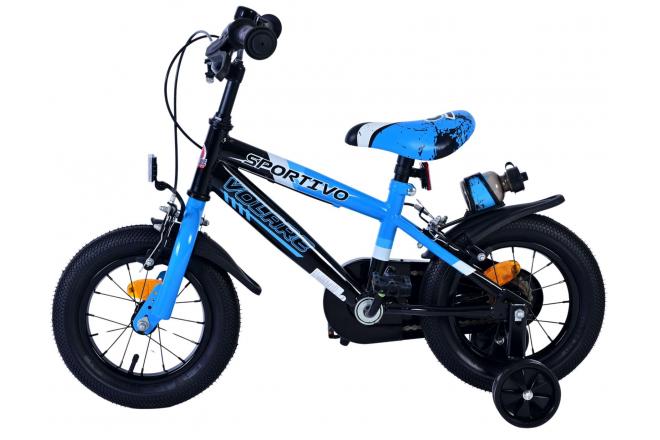 Volare Sportivo Børnecykel - Drenge - 12 tommer - Blå Sort - To håndbremser
