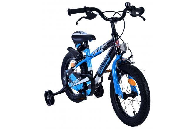 Volare Sportivo Børnecykel - Drenge - 14 tommer - Blå Sort - To håndbremser