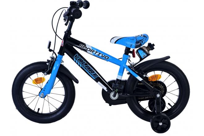 Volare Sportivo Børnecykel - Drenge - 14 tommer - Blå Sort - To håndbremser