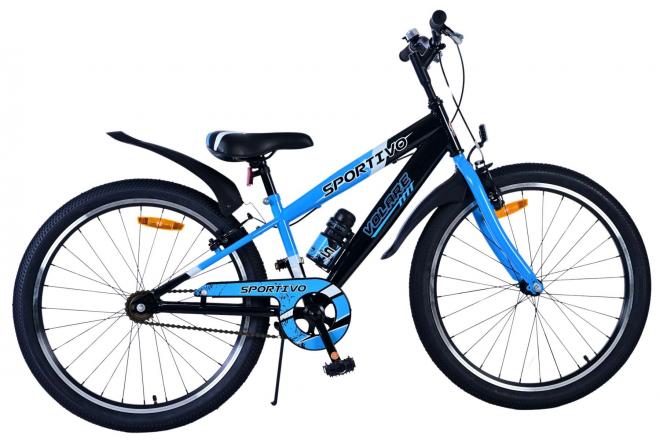 Volare Sportivo Børnecykel - Drenge - 24 tommer - Sort Blå - To håndbremser