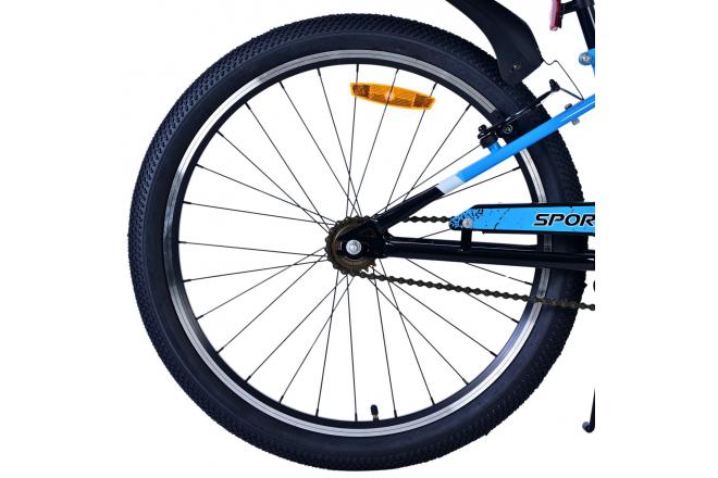 Volare Sportivo Børnecykel - Drenge - 24 tommer - Sort Blå - To håndbremser