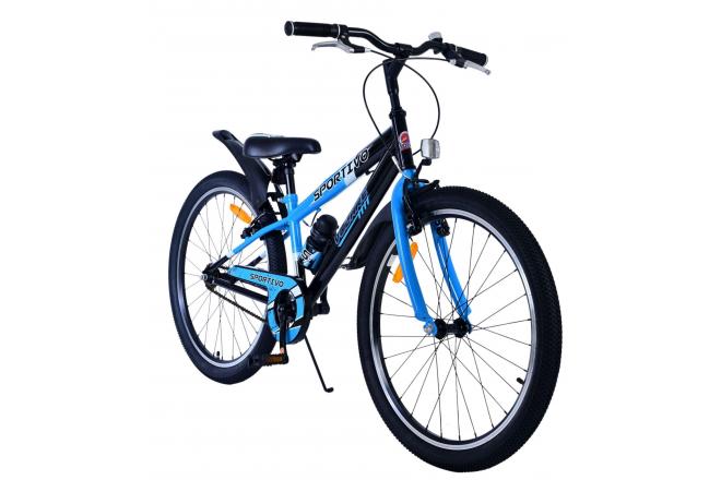 Volare Sportivo Børnecykel - Drenge - 24 tommer - Sort Blå - To håndbremser