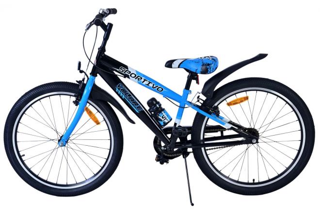 Volare Sportivo Børnecykel - Drenge - 24 tommer - Sort Blå - To håndbremser