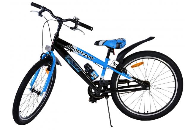 Volare Sportivo Børnecykel - Drenge - 24 tommer - Sort Blå - To håndbremser