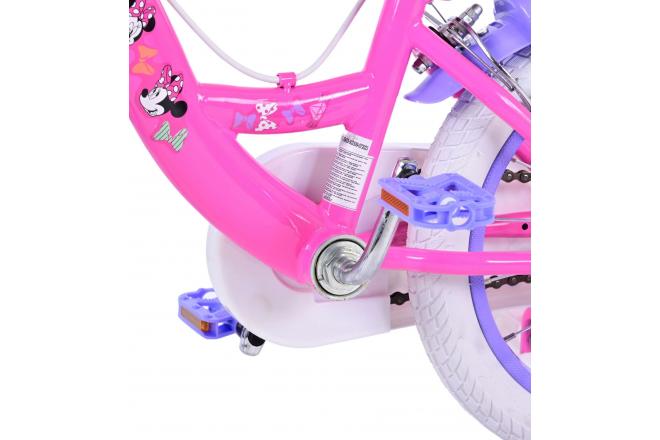 Disney Minnie Børnecykel - Piger - 14 tommer - Lyserød - To håndbremser