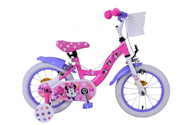 Disney Minnie Børnecykel - Piger - 14 tommer - Lyserød - To håndbremser
