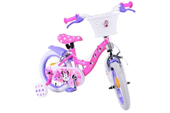 Disney Minnie Børnecykel - Piger - 14 tommer - Lyserød - To håndbremser
