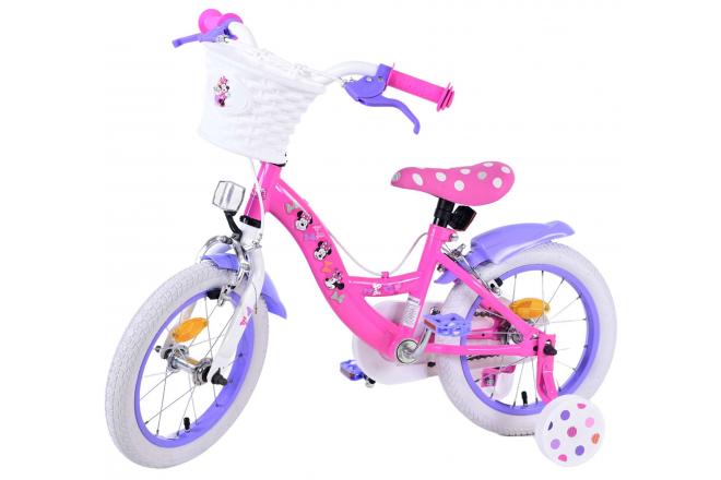 Disney Minnie Børnecykel - Piger - 14 tommer - Lyserød - To håndbremser