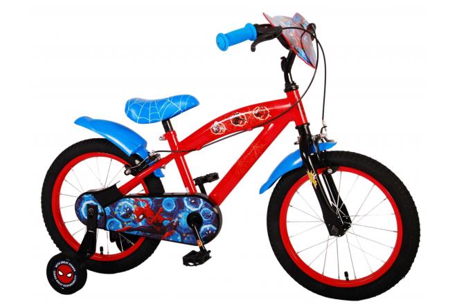 Ultimate Spider-Man børnecykel - Drenge - 16 tommer - Blå/Rød - To håndbremser