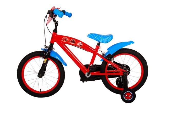 Ultimate Spider-Man børnecykel - Drenge - 16 tommer - Blå/Rød - To håndbremser