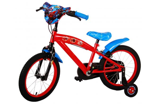 Ultimate Spider-Man børnecykel - Drenge - 16 tommer - Blå/Rød - To håndbremser