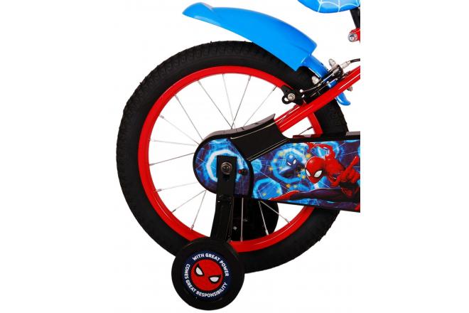 Ultimate Spider-Man børnecykel - Drenge - 16 tommer - Blå/Rød - To håndbremser