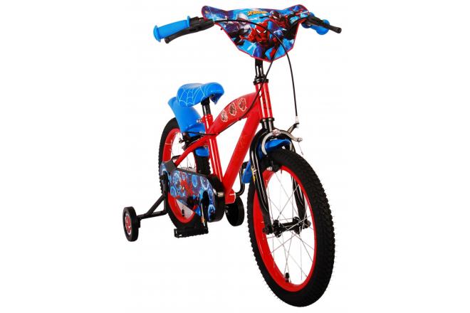Ultimate Spider-Man børnecykel - Drenge - 16 tommer - Blå/Rød - To håndbremser