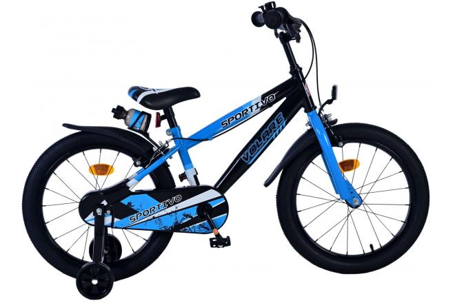 Volare Sportivo Børnecykel - Drenge - 18 tommer - Blå Sort - To håndbremser [CLONE]