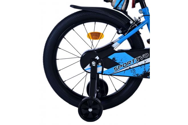 Volare Sportivo Børnecykel - Drenge - 18 tommer - Blå Sort - To håndbremser [CLONE]