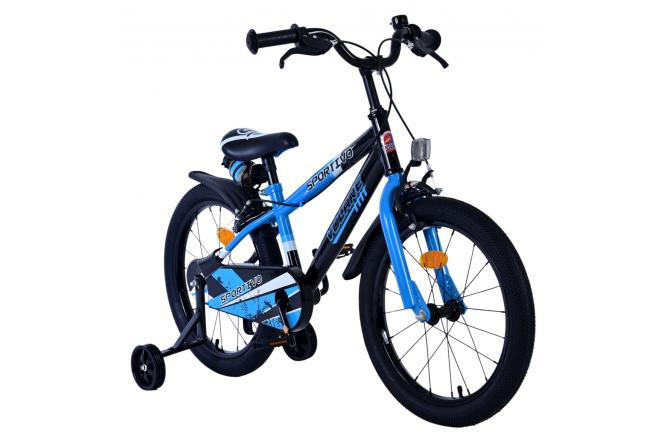 Volare Sportivo Børnecykel - Drenge - 18 tommer - Blå Sort - To håndbremser [CLONE]
