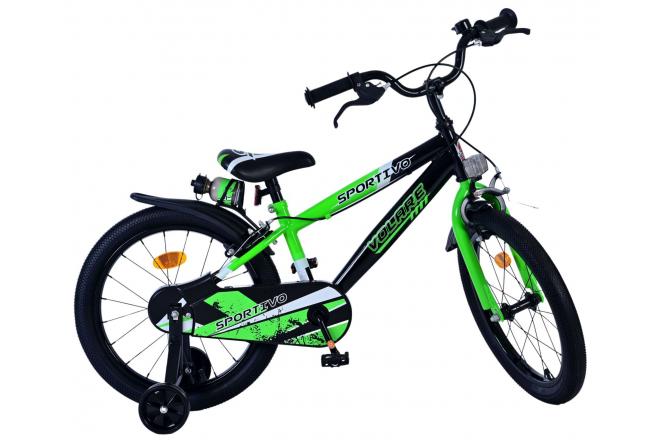 Volare Sportivo Børnecykel - Drenge - 18 tommer - Grøn Sort - To håndbremser [CLONE]
